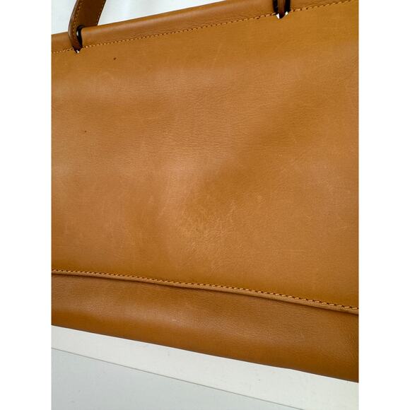 Vintage COACH Handbag Tan Leather Inner Pocket Magnetic Top Handle Crossbody Bag - Picture 9 of 15